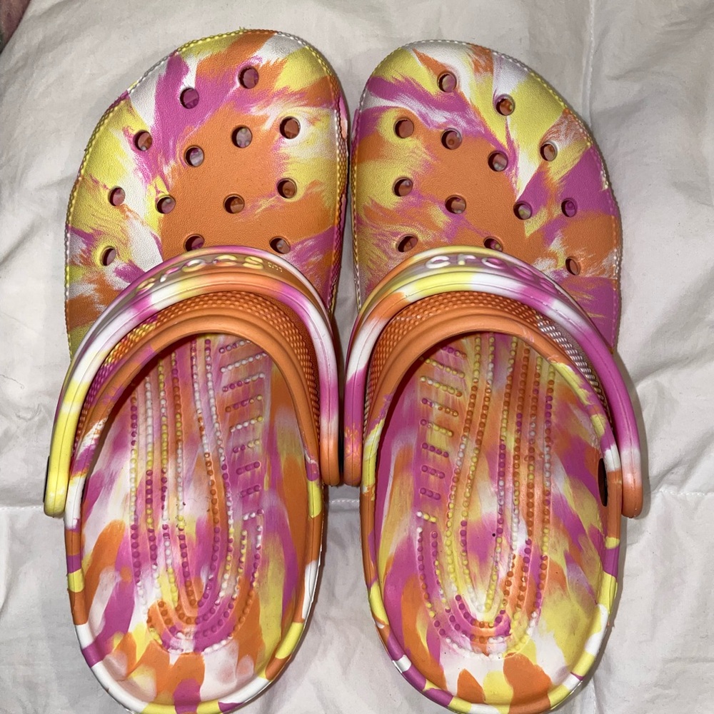 Tie dye crocs